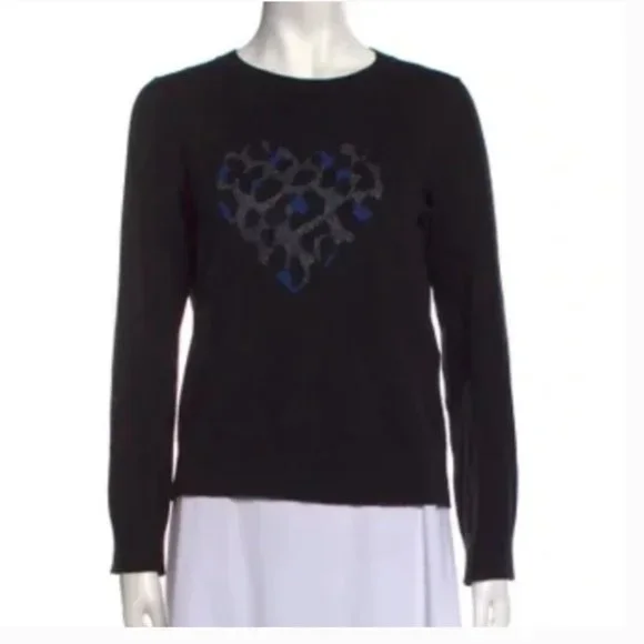 kate spade Broome Street Leopard Heart Sweater size small - Picture 2 of 7